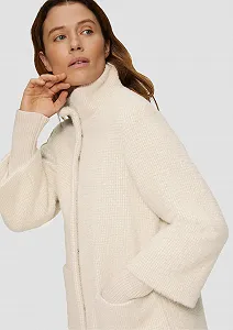 Пальто s.Oliver BLACK LABEL Пушистое с трикотажными манжетами на рукавах synthetic.ua - Фото 1