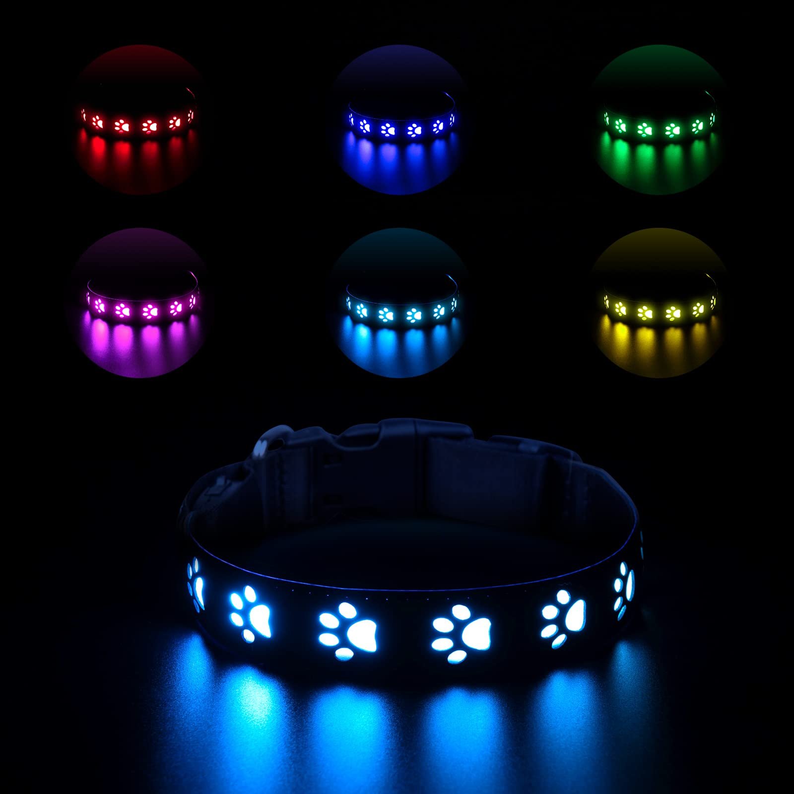 Ошейник LED Light светодиодный аккумуляторный 7 цветов регулируемый S, фото №1 Ошейник LED Light светодиодный аккумуляторный 7 цветов регулируемый S, фото №1