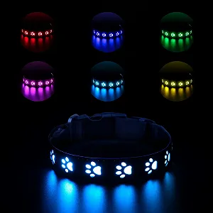 Нашийник LED Light світлодіодний акумуляторний 7 кольорів регульований S - Фото 1