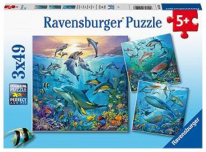 Детский пазл Ravensburger Animal World of the Ocean 05149 3 x 49 элементов - Фото 1