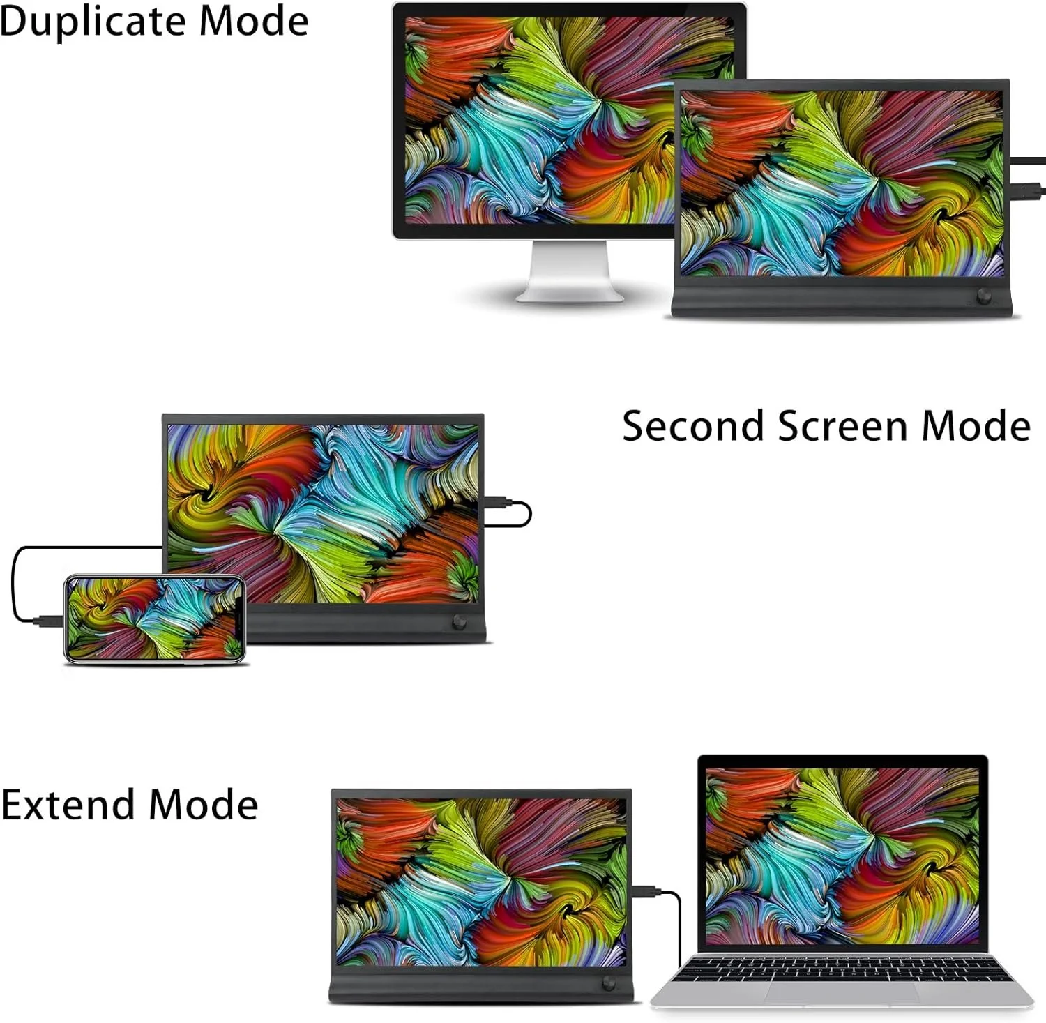 Монитор портативный 15.6" Lubcden EM1561 Full HD IPS 60 Гц, фото №3