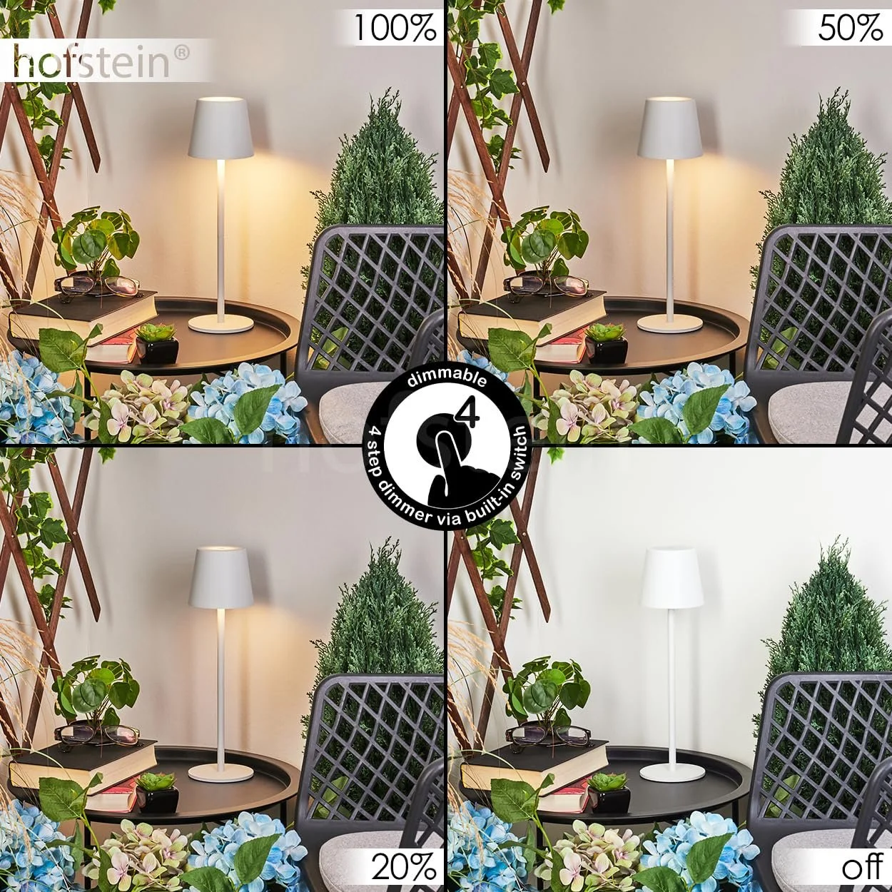 Настільна лампа Allen LED USB-C Акумуляторна димована IP54 Біла, фото №3