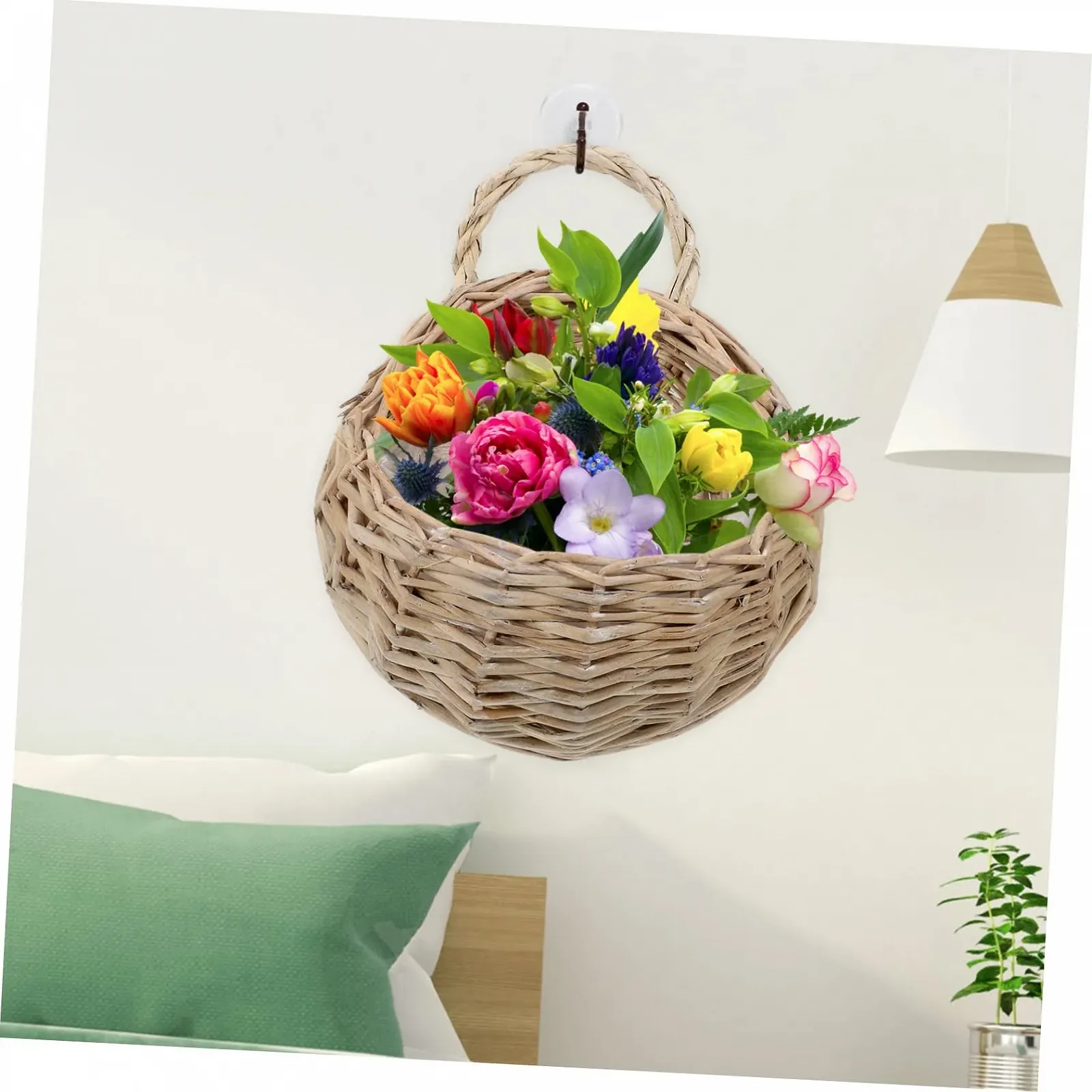 Підвісні кашпо VICASKY 2 шт. кошики рустикальні 18 см для вітальні та передпокою плетені, фото №3 Підвісні кашпо VICASKY 2 шт. кошики рустикальні 18 см для вітальні та передпокою плетені, фото №3