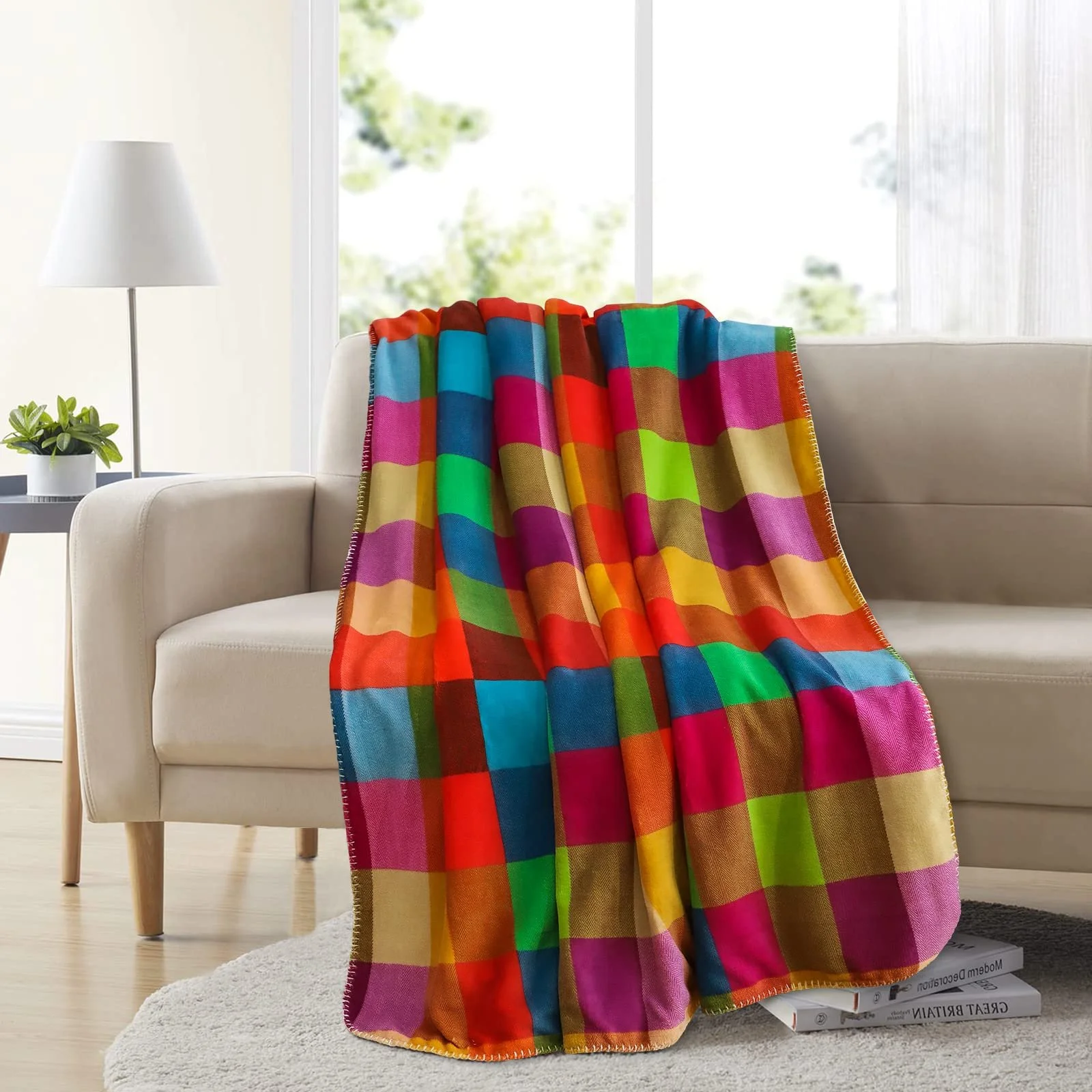 Плед JOTOM Cuddly 130 x 160 см М'який пухнастий плед для дивана або вітальні, фото №5