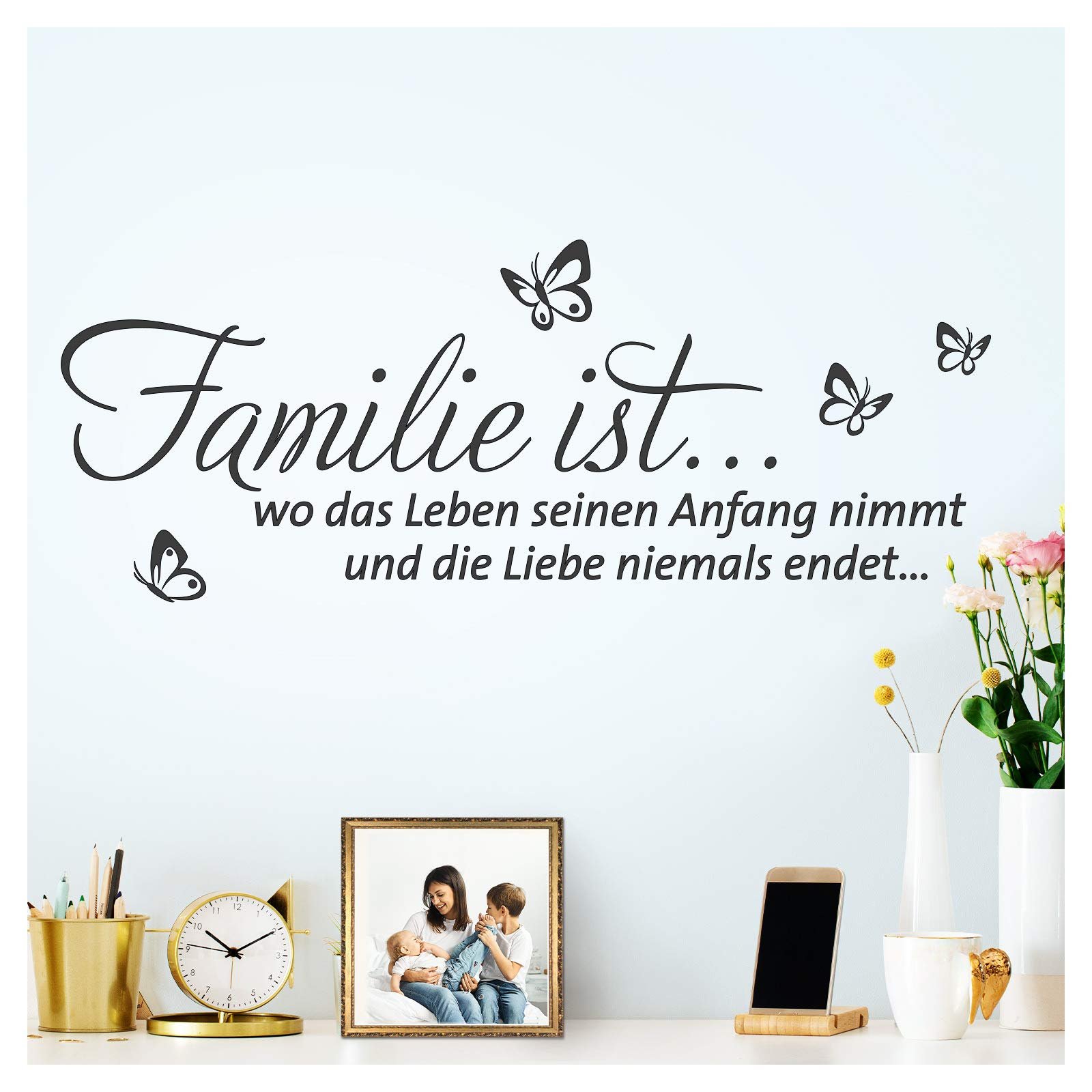 Наклейка на стіну Grandora W5578 Family is Where Life Чорна 80 x 31 см, фото №1