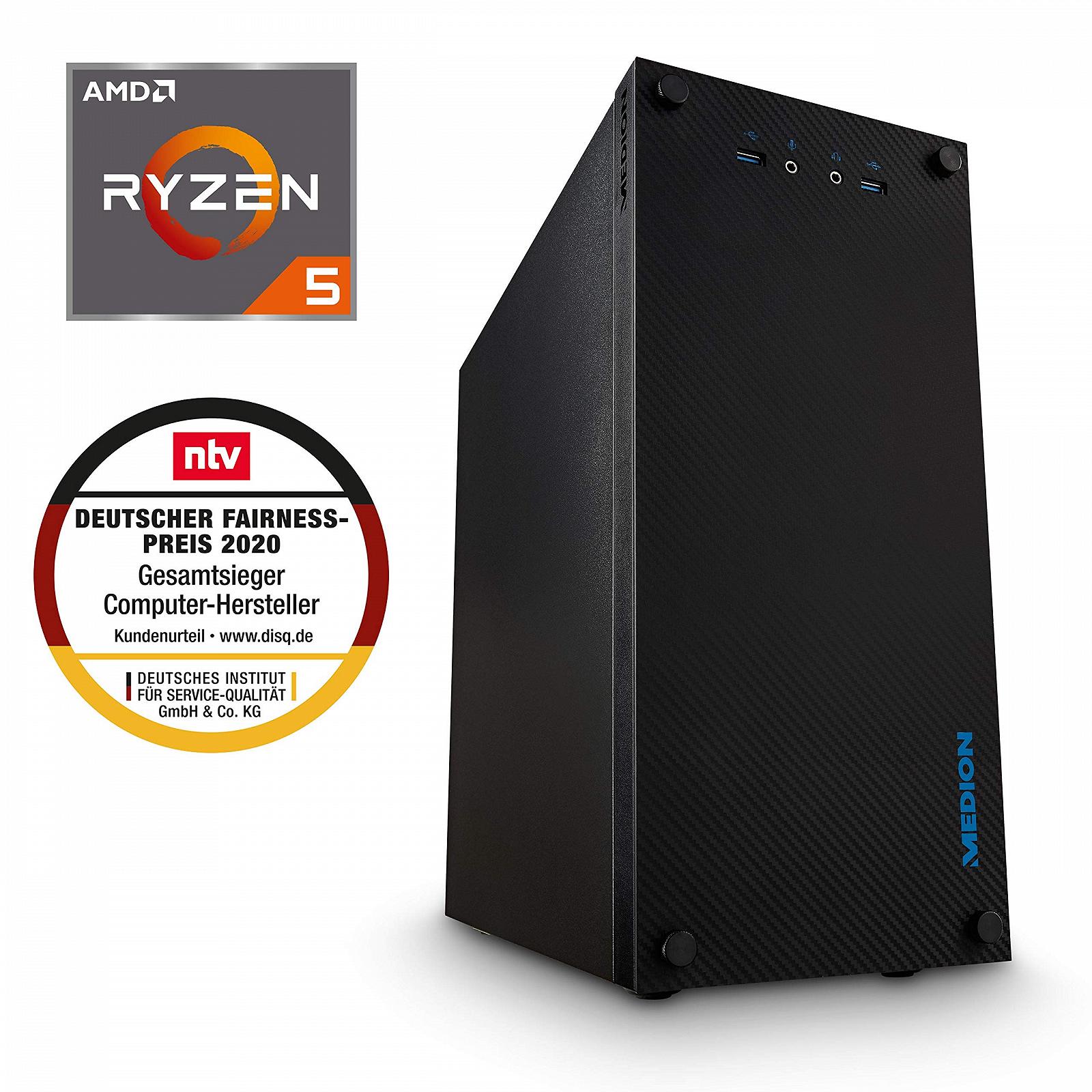 Компьютер MEDION AKOYA E32013 (AMD Ryzen 5 PRO 4650G, 512GB PCIe SSD, 8GB DDR4, Radeon Graphics, Win 10 Home), фото №2
