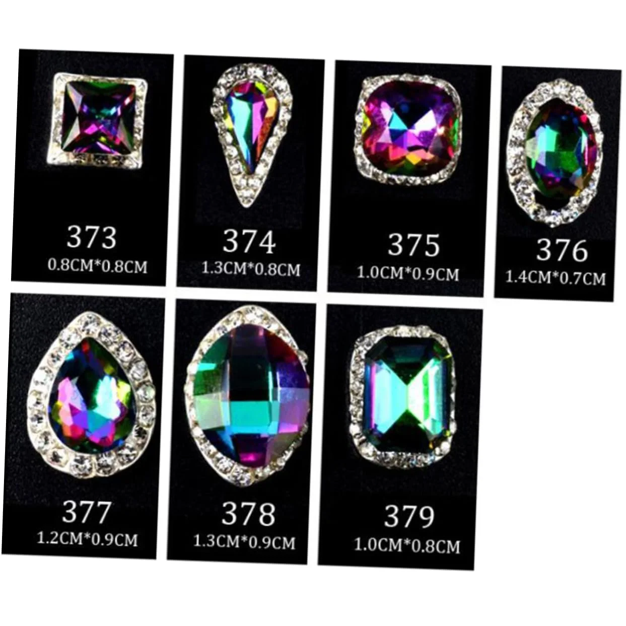 Украшения для ногтей Housoutil Кристальные 20 шт разноцветные стразы AB-бриллианты, случайный стиль, фото №6