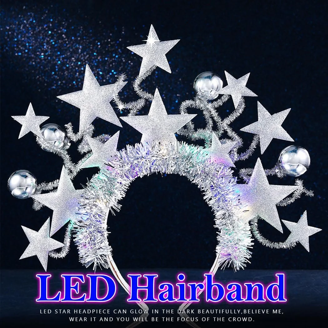 Обруч Зірка, що світиться Золотий Блиск LED, фото №7