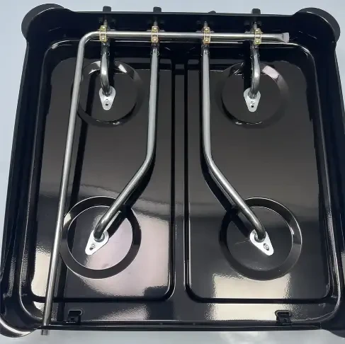 Бытовая газовая плита на 4 конфорки с крышкой Rainberg RB-2227, Настольная для баллонного газа дома, фото №4 Бытовая газовая плита на 4 конфорки с крышкой Rainberg RB-2227, Настольная для баллонного газа дома, фото №4