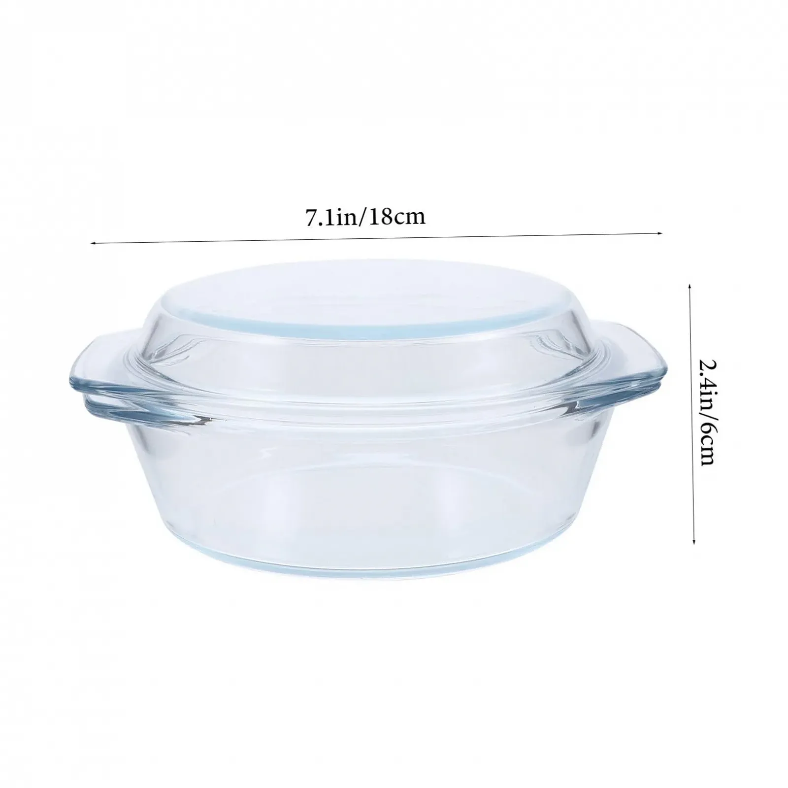 Форма для запікання VICASKY Скляна з кришкою Для мікрохвильової печі та посудомийної машини, фото №2