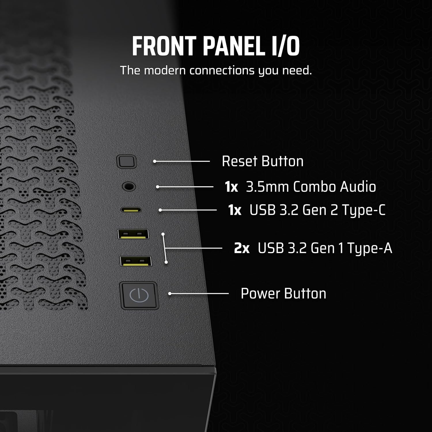 Корпус для ПК CORSAIR 3500X / без БП / Черный, фото №5
