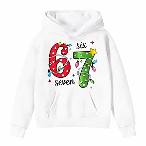 Худи с мемом 67 для мальчиков, толстовка с длинными рукавами и принтами 67, повседневные свитшоты, преппи свитшоты для мальчиков и девочек, повседневная толстовка с капюшоном - Фото 1