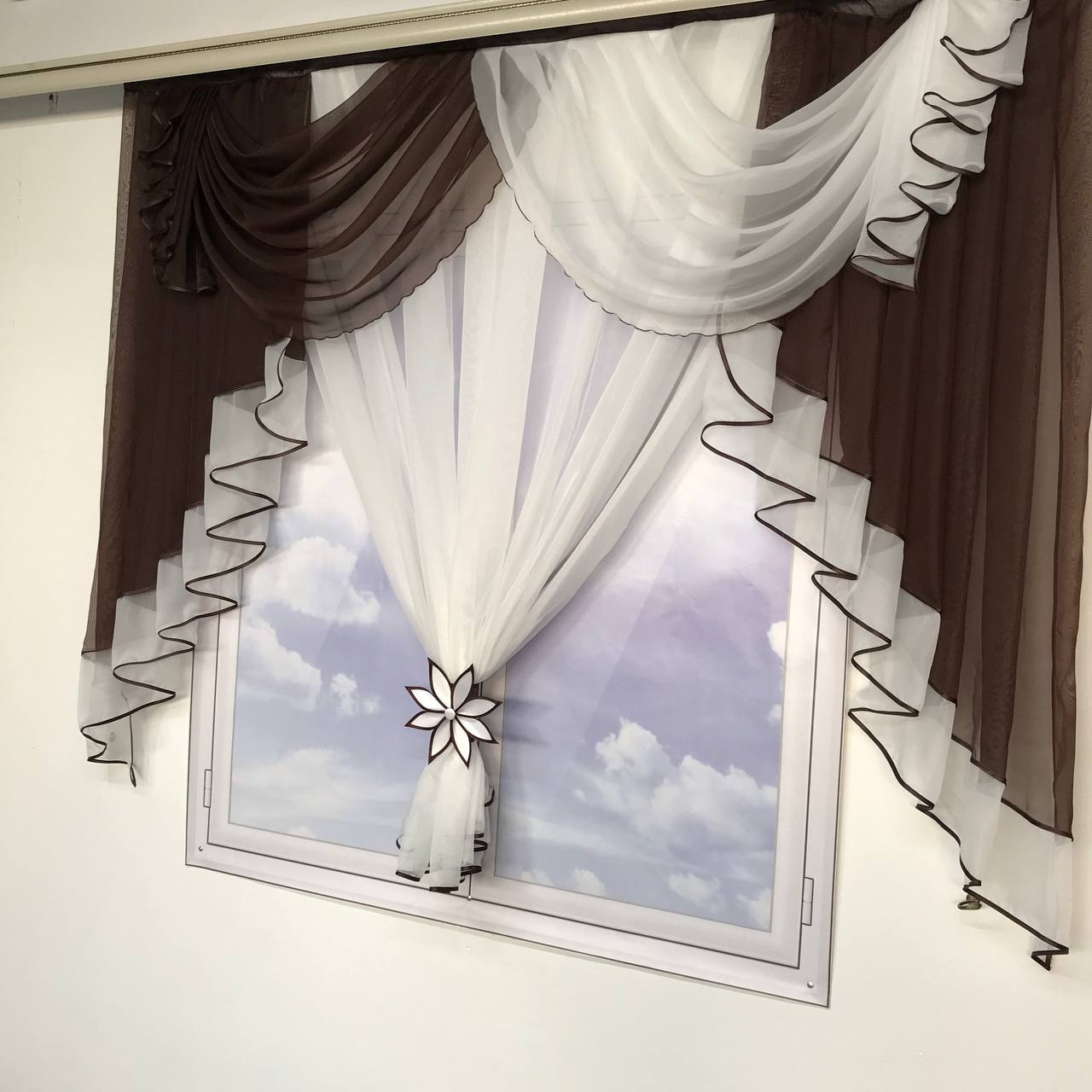 Короткая тюль в детскую ALBO 200x160 cm Шоколад (KU-176-14), фото №9