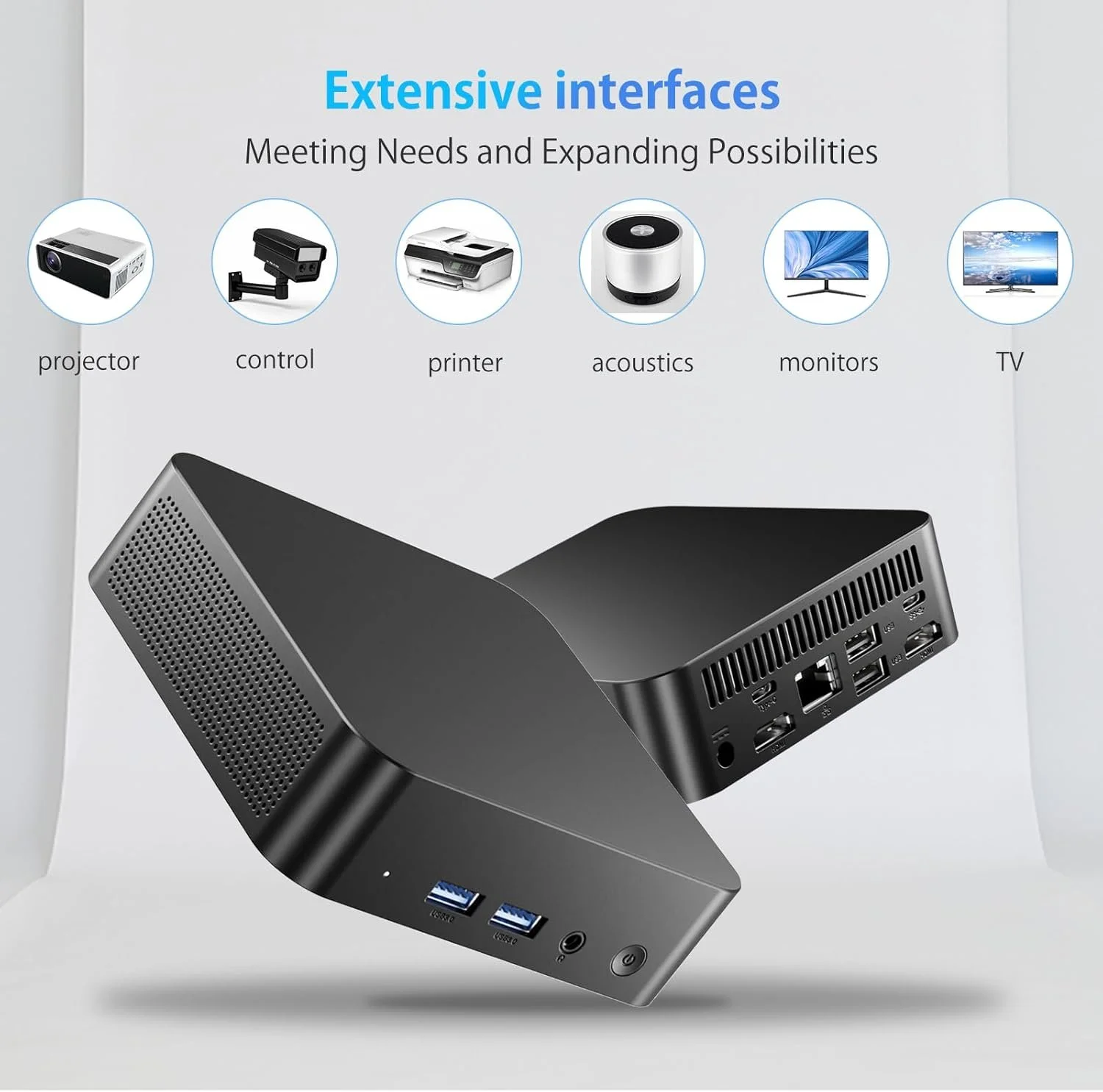 Міні ПК Askhand ZB MN11 / Intel N100 / RAM 16GB / SSD 512GB / 2 х HDMI / LAN / Wi-Fi 5 / Bluetooth 5.2 / Windows 11 / Black, фото №2