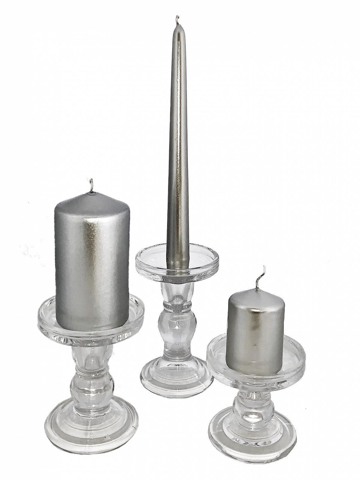 Підсвічник Dual для тонких і товстих свічок скляний 8,5 x 8,5 см, фото №2