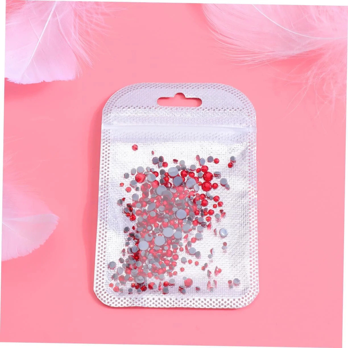 Прикраса для нігтів CANIGHT Kristall Ornament Kit 300 шт. Червоні стрази з плоскою основою, фото №2
