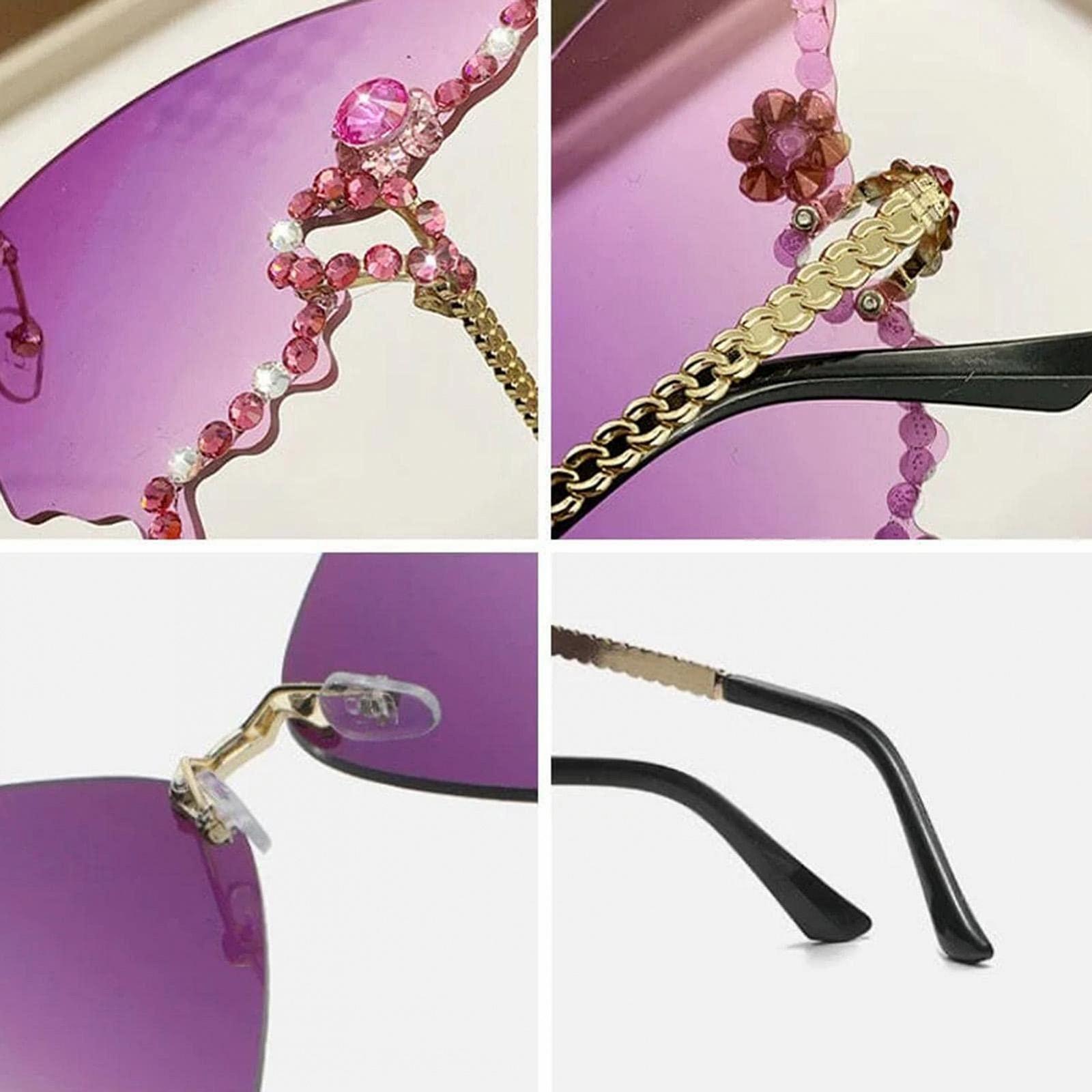 Безрамочные солнцезащитные очки Diamond Butterfly для цветных женщин., фото №4