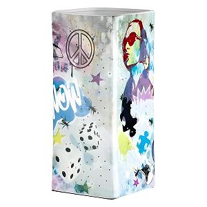 Настільна лампа GILDE Street Art порцелянова з перфорацією біла з кольоровим візерунком 28 см synthetic.ua - Фото 1