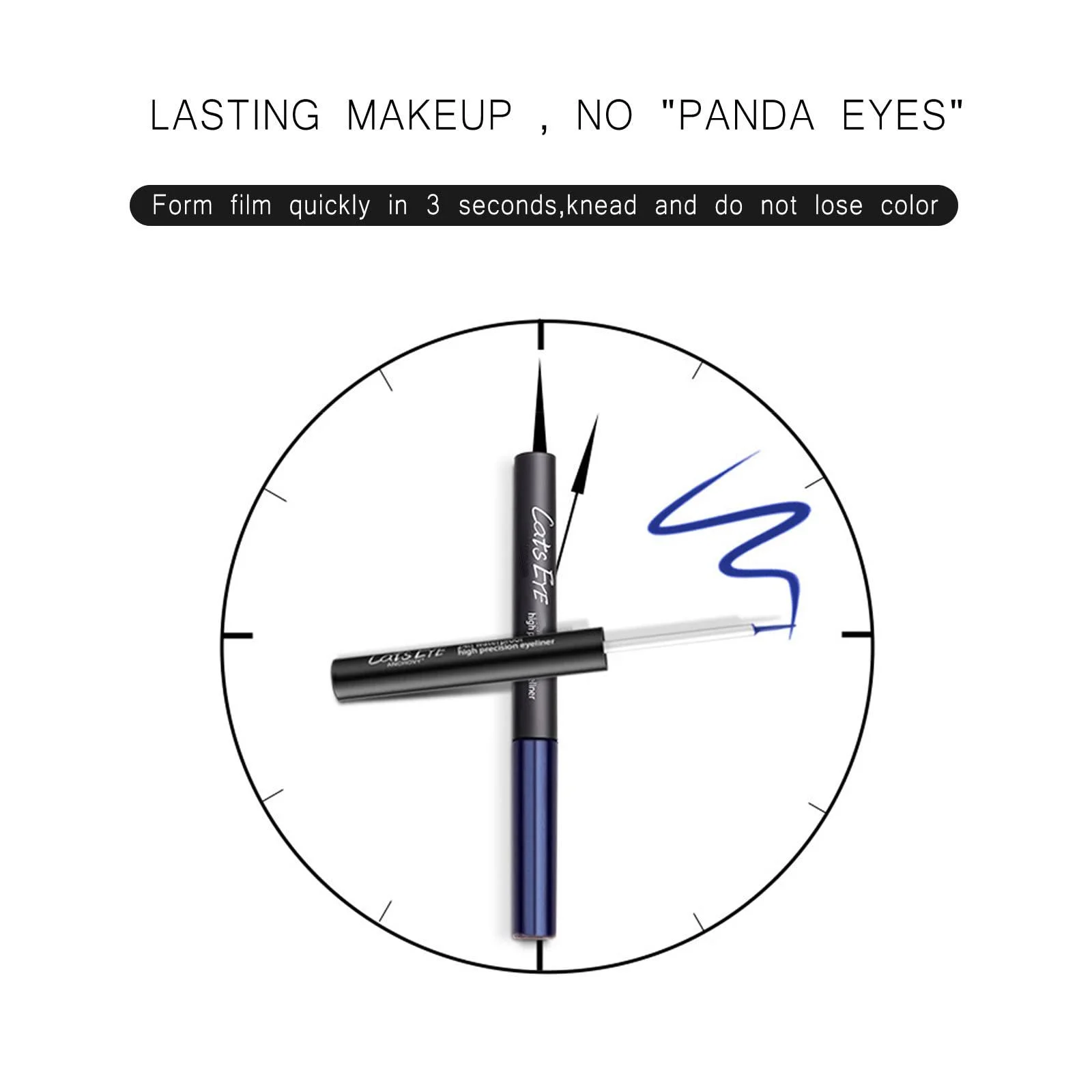 Жидкая Подводка для глаз с 6 цветами, тонкой кисточкой, водостойкая, устойчивая к поту, долговечная, быстросохнущая формула 1 мл, кисточка чистая, силикон (A,), фото №5