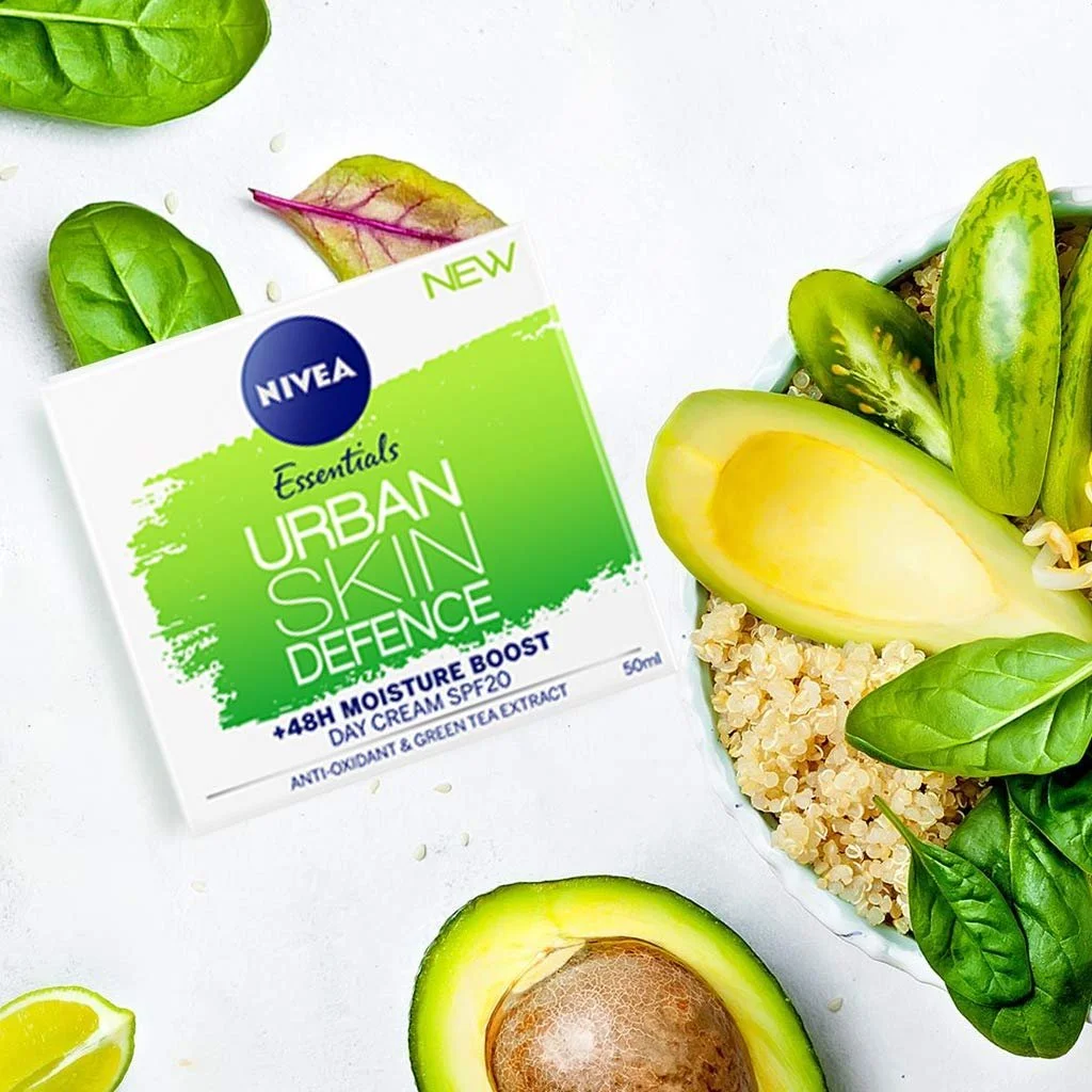 Денний крем для обличчя NIVEA Daily Essentials Urban Skin Defence SPF 20 з антиоксидантами та біо-екстрактом зеленого чаю 50 мл, фото №4 Денний крем для обличчя NIVEA Daily Essentials Urban Skin Defence SPF 20 з антиоксидантами та біо-екстрактом зеленого чаю 50 мл, фото №4