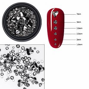 Стрази для нігтів DIY Плоска задня частина Крижаний з коробкою для зберігання Криве Прикраса для нігтів Серце Срібний synthetic.ua - Фото 1