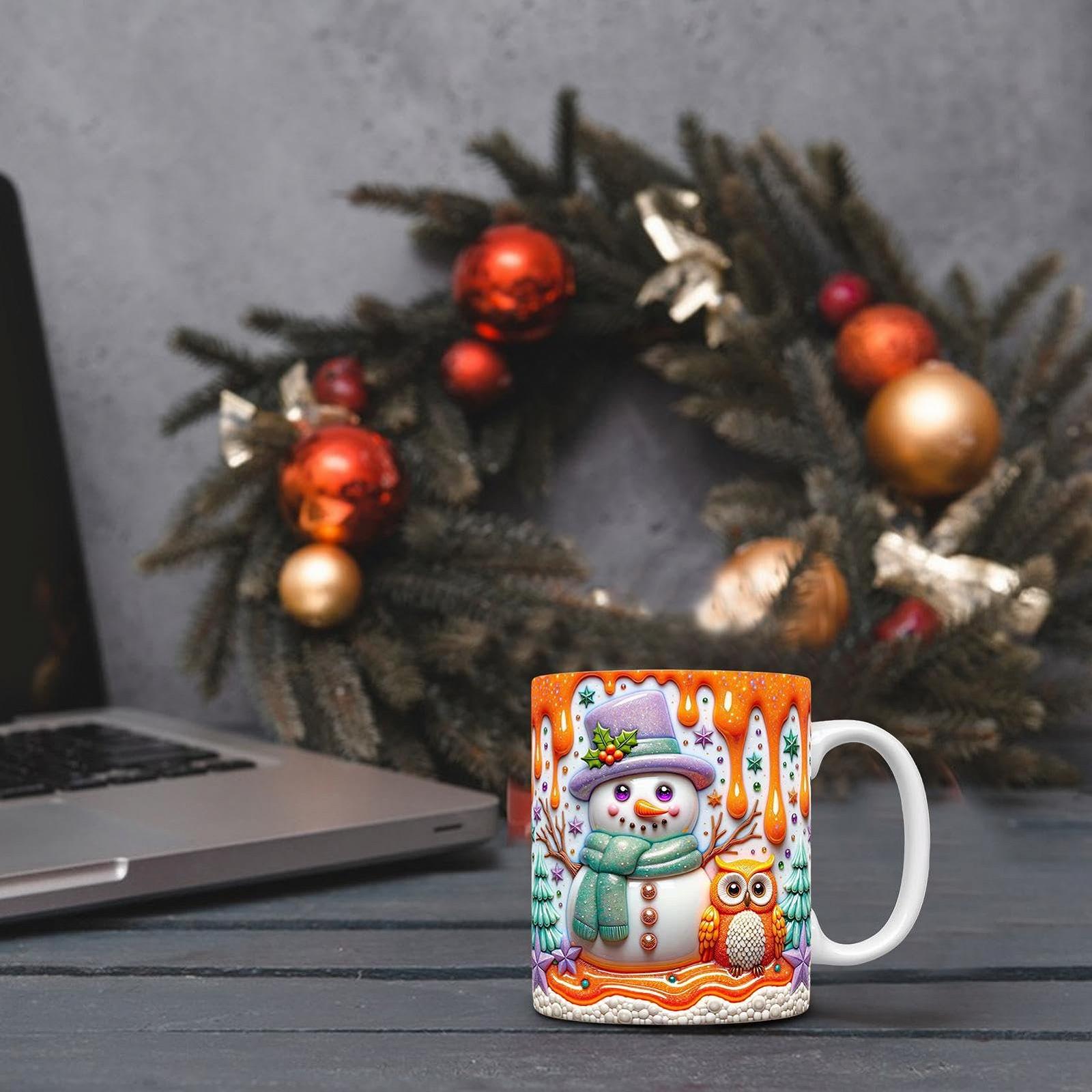 Рождественская чашка 3D дизайн 350 мл, фото №6