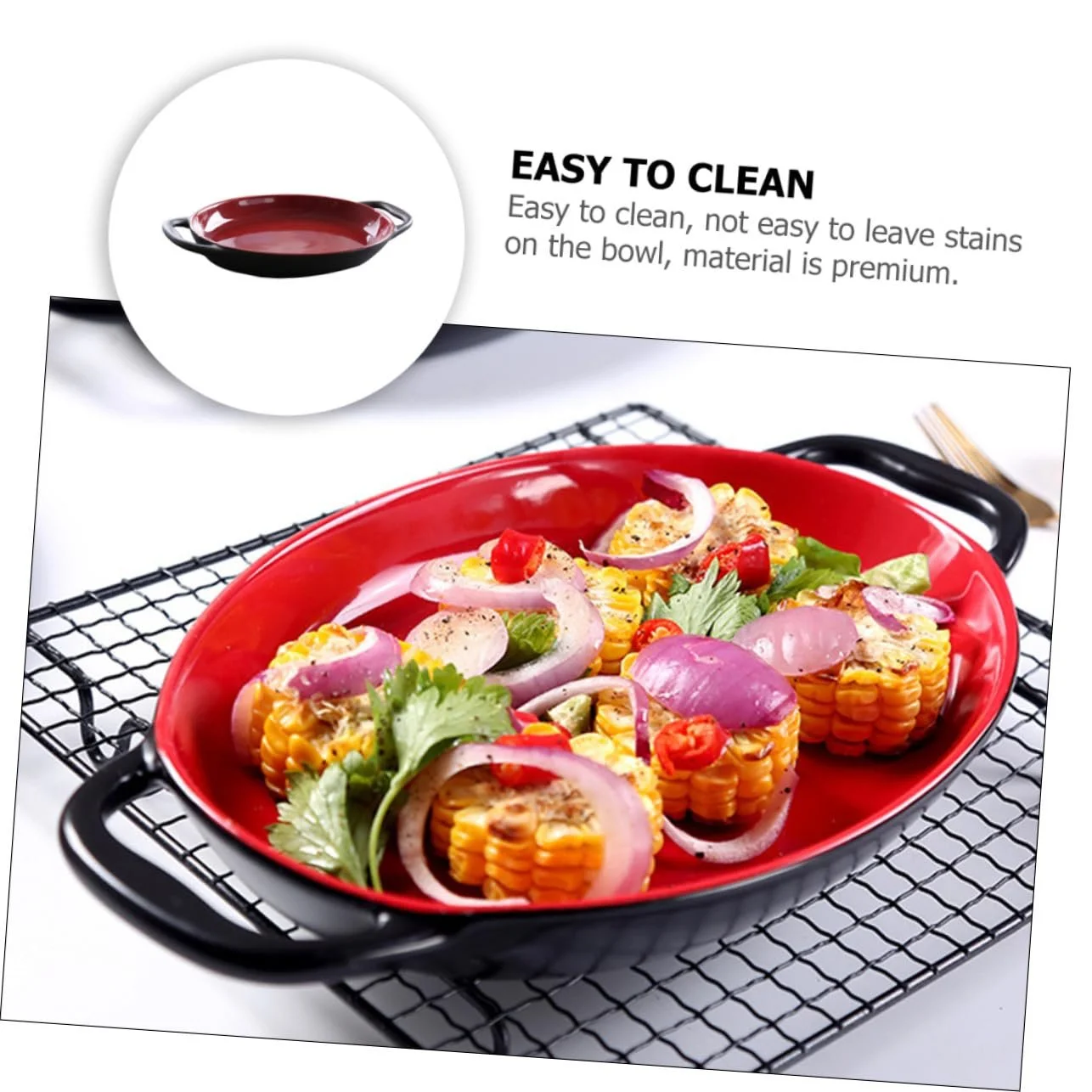 Форма для запекания iplusmile керамическая, с двойными ручками, жаропрочная, фото №9 Форма для запекания iplusmile керамическая, с двойными ручками, жаропрочная, фото №9