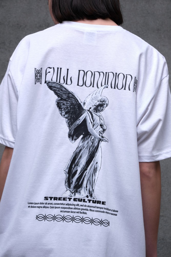 Оверсайз футболка з принтом Without dominion white, фото №7