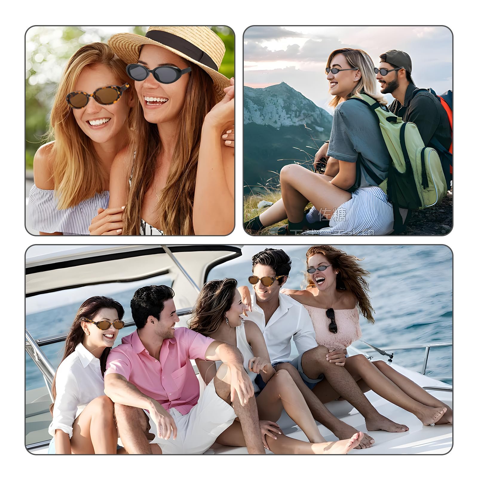 Солнцезащитные очки Женские Ретро Овальные 90-х UV400, 2 шт, фото №7