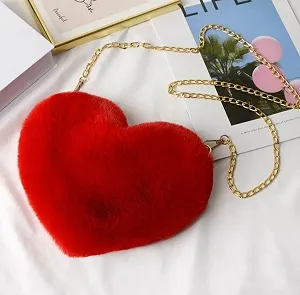 Модная красная женская мини-сумка сердечко - Фото 1