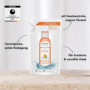 Гель для душа lavera Revitalising Refill Bag с органическим апельсином и мятой 500 мл - Фото 1