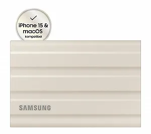Внешний SSD Samsung Portable SSD T7 Shield MU-PE1T0K/EU 1 ТБ USB 3.2 Gen 2 1050 МБ/с IP65 Бежевый synthetic.ua - Фото 1