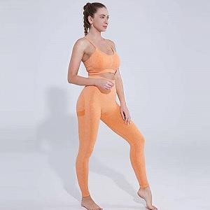 Леггинсы женские спортивные M 6202 оранжевые synthetic.ua - Фото 1