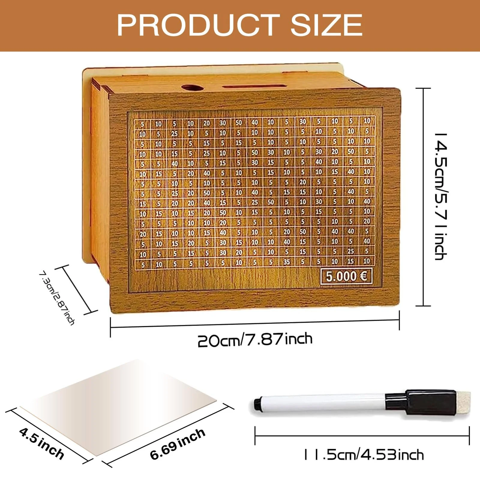 Скарбничка з лічильником 5000 євро, з акриловою пластиною, фото №6