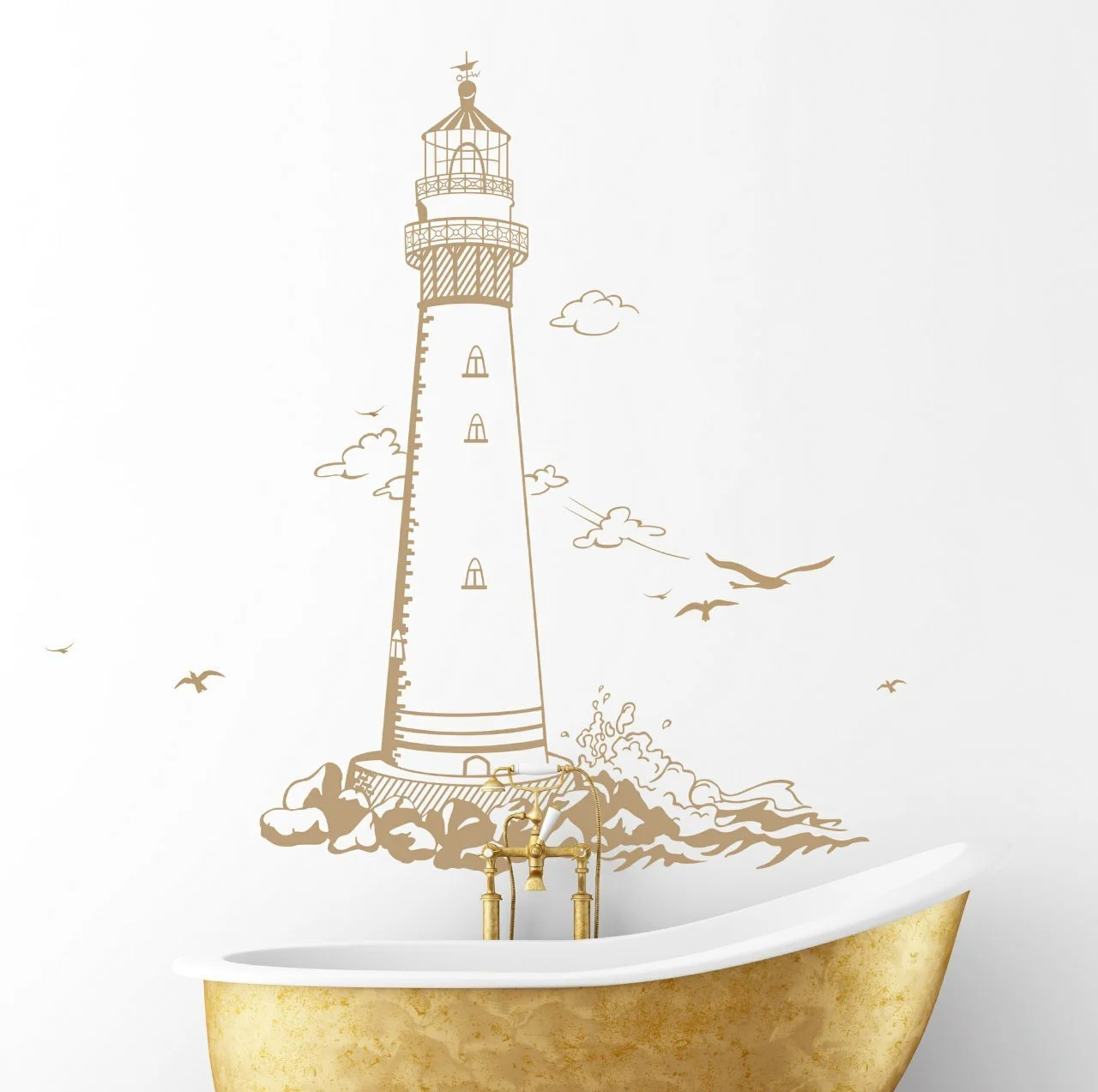 Наклейка на стіну M1465 Lighthouse Sea Maritime 72 x 100 см Light Blue, фото №4 Наклейка на стіну M1465 Lighthouse Sea Maritime 72 x 100 см Light Blue, фото №4