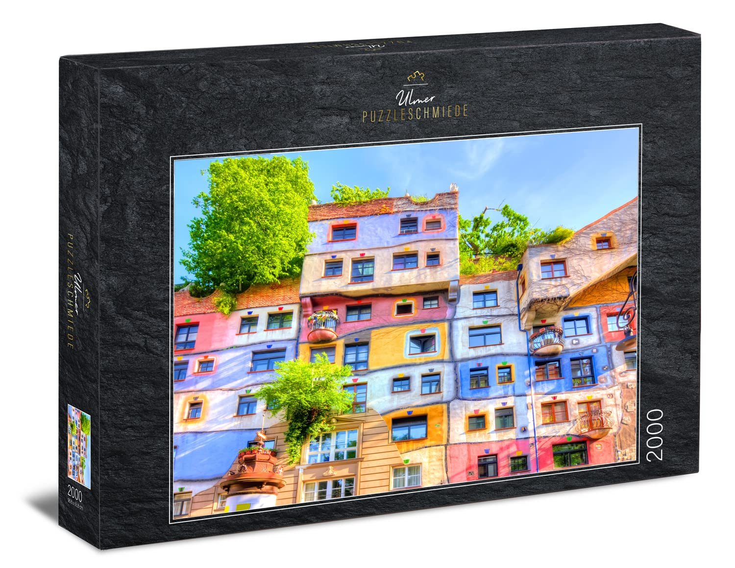Пазл Ulmer Puzzleschmiede Hundertwasser House 2000 элементов Дом Хундертвассера Вена, фото №1