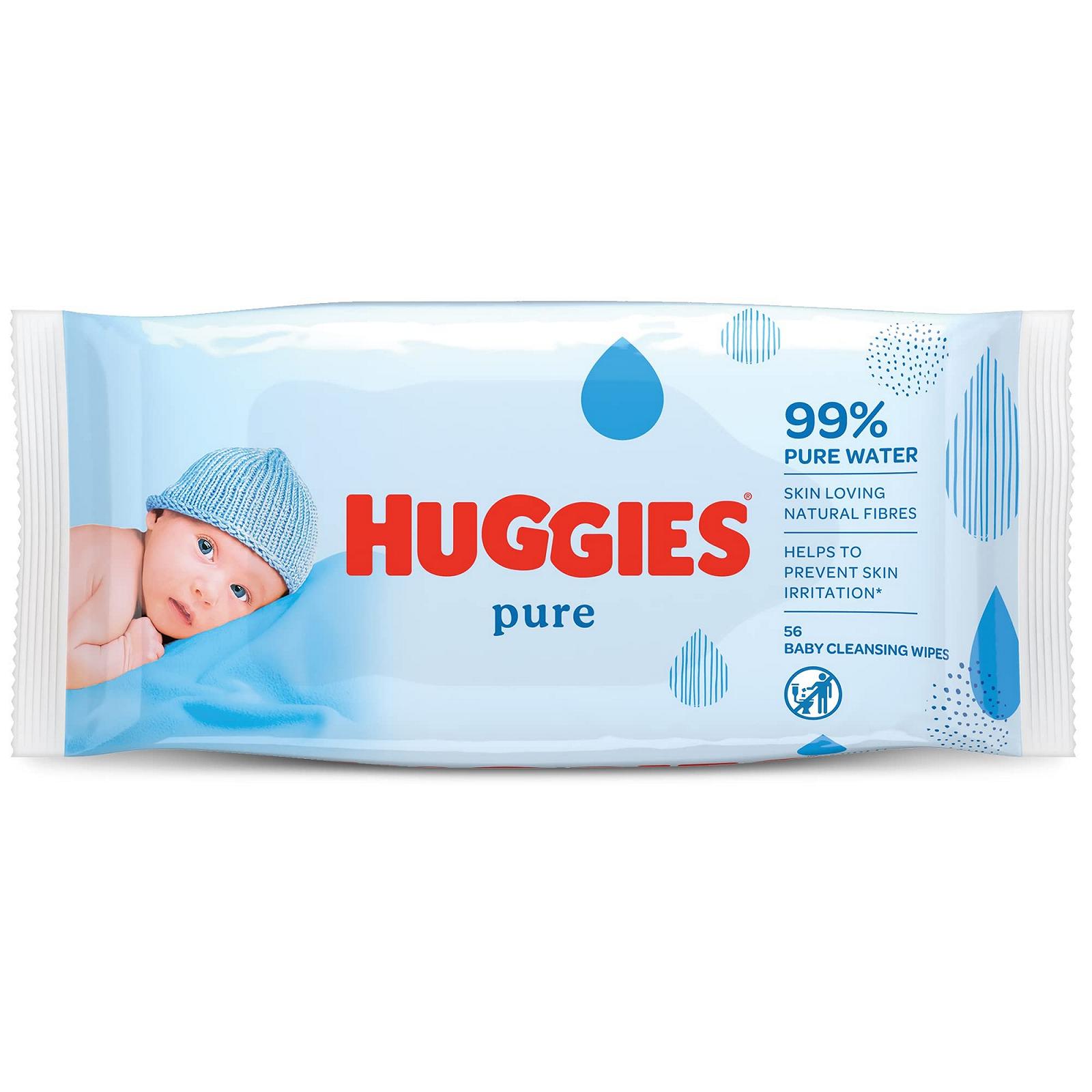 Влажные салфетки Huggies Pure, образец, 56 штук, фото №1