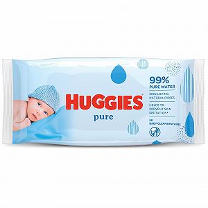 Влажные салфетки Huggies Pure, образец, 56 штук - Фото 1