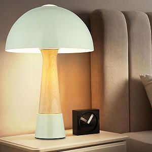 Настільна лампа Nowa LED під дерево ретро гриб метал 7 Вт 806 лм тепле біле світло 25 x 36.5 см зелена synthetic.ua - Фото 1