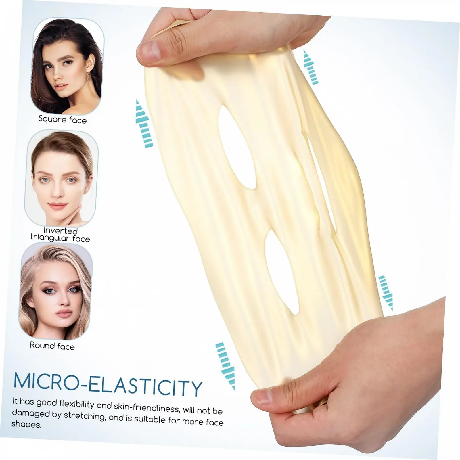 Силиконовая маска для лица Многоразовая Увлажняющая для максимального поглощения эссенции, 3 шт, фото №7