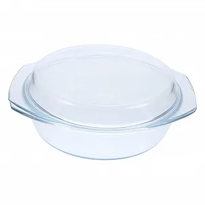 Купити Скляна форма для запікання Gatuida з кришкою кругла прозора для мікрохвильової печі та духовки - Фото 1 Скляна форма для запікання Gatuida з кришкою кругла прозора для мікрохвильової печі та духовки - Фото 1