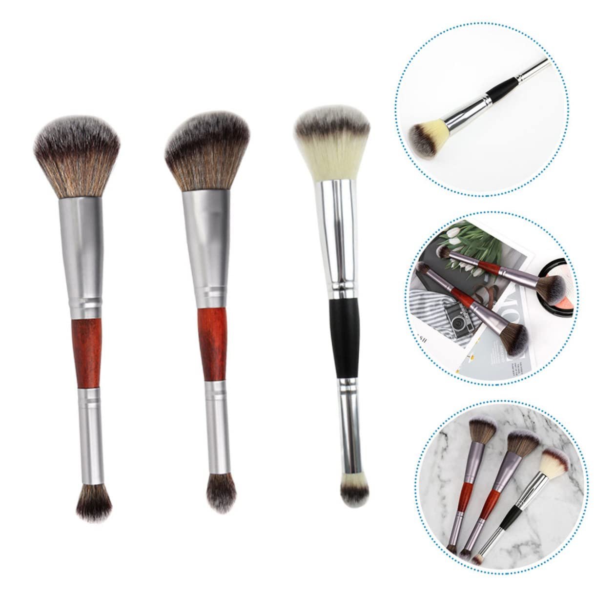 Кисть FRCOLOR 3st Doppelkopf Lidschattenstift Double Ended Cangzhou Kunstfaser, фото №2