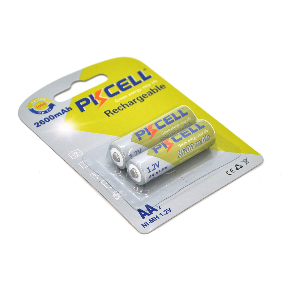 Акумулятор PKCELL 1.2V AA 2600mAh NiMH Rechargeable Battery 2 штуки в блистері за блистером Q12, фото №1