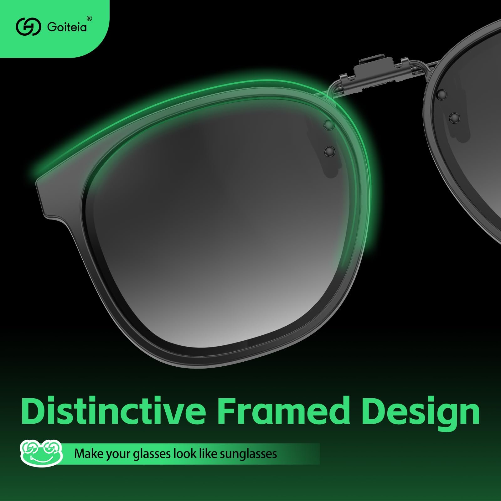 Солнцезащитные очки Goiteia, прикрепляемые к очкам по рецепту, модная оправа, фото №3