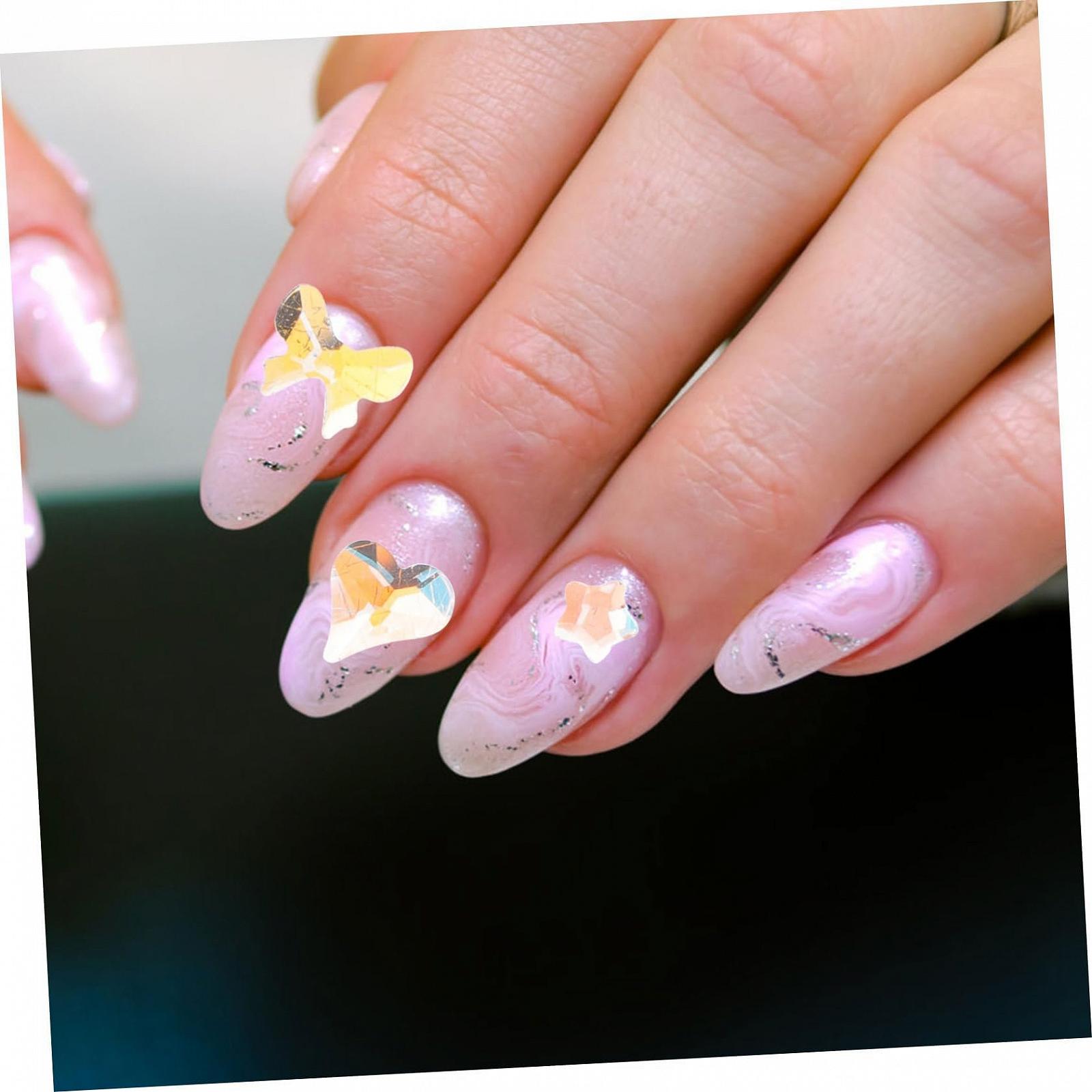 Healvian 2 коробки Украшения для ногтей Блестки Подвески для ногтей Стразы для ногтей Гель-лак для ногтей Украшения для ногтей Стразы для женских ногтей Шарм, фото №3