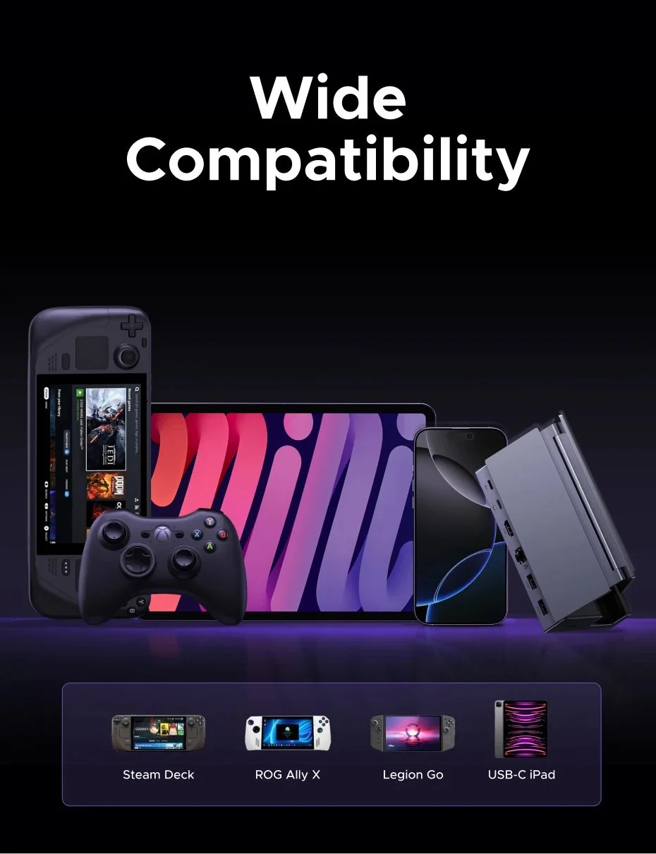 Док-станція Ugreen 6в1 CM800 100W Steam Deck, ROG Ally, Nintendo, X Legion, фото №7 Док-станція Ugreen 6в1 CM800 100W Steam Deck, ROG Ally, Nintendo, X Legion, фото №7