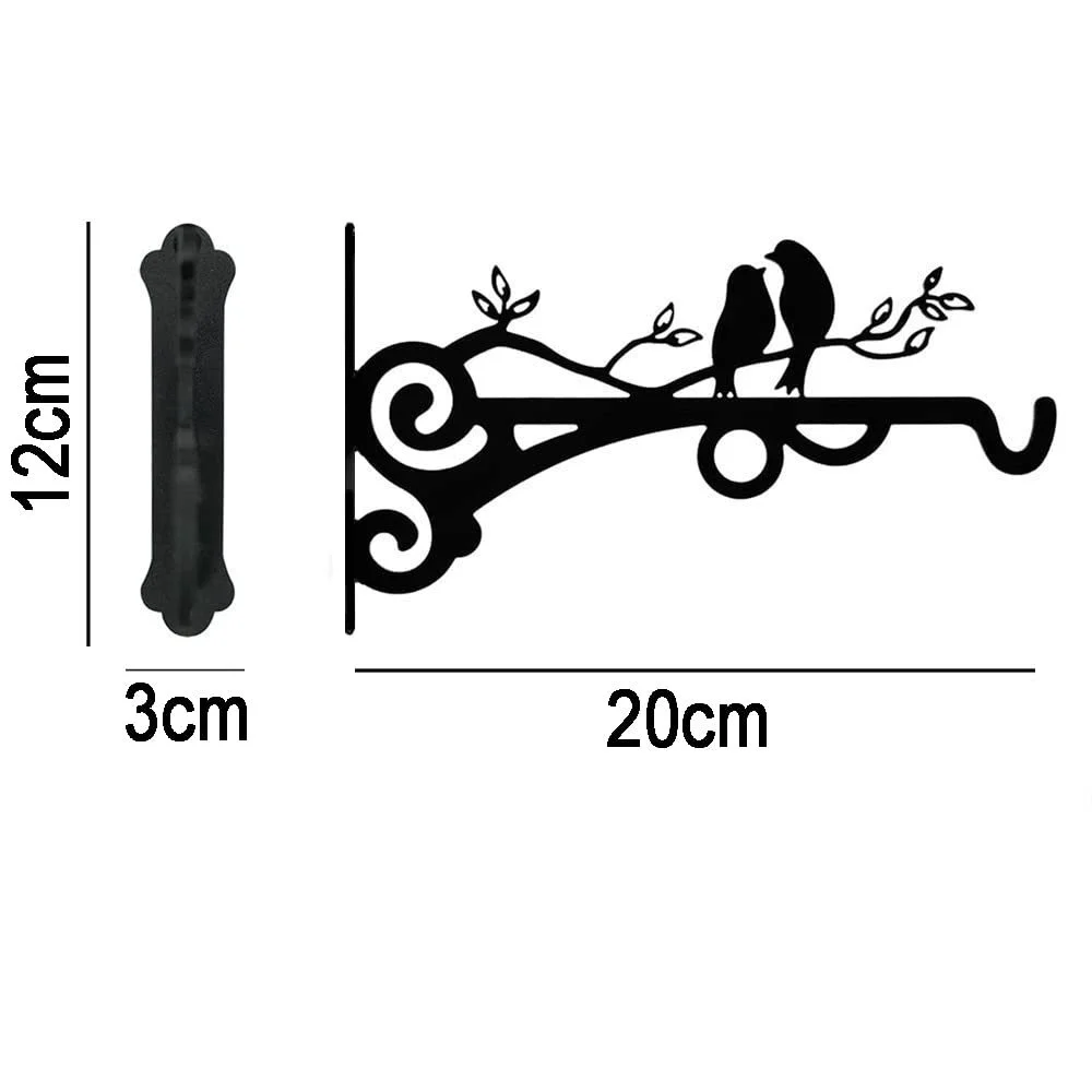 Настінний тримач для рослин Pack of 2 чавунний Чорний, фото №3