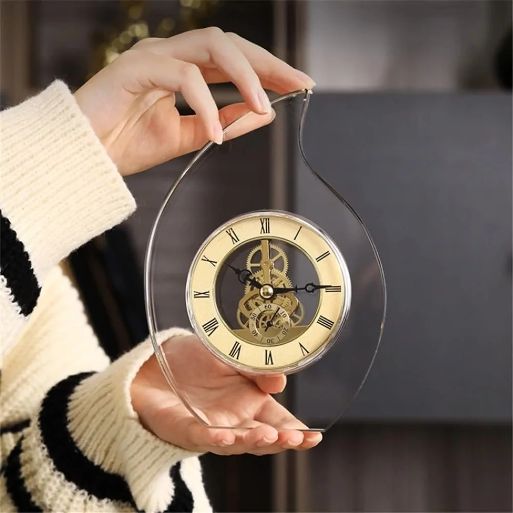Настольные часы Yixinzi-2024 Механические Хрустальное стекло, фото №6