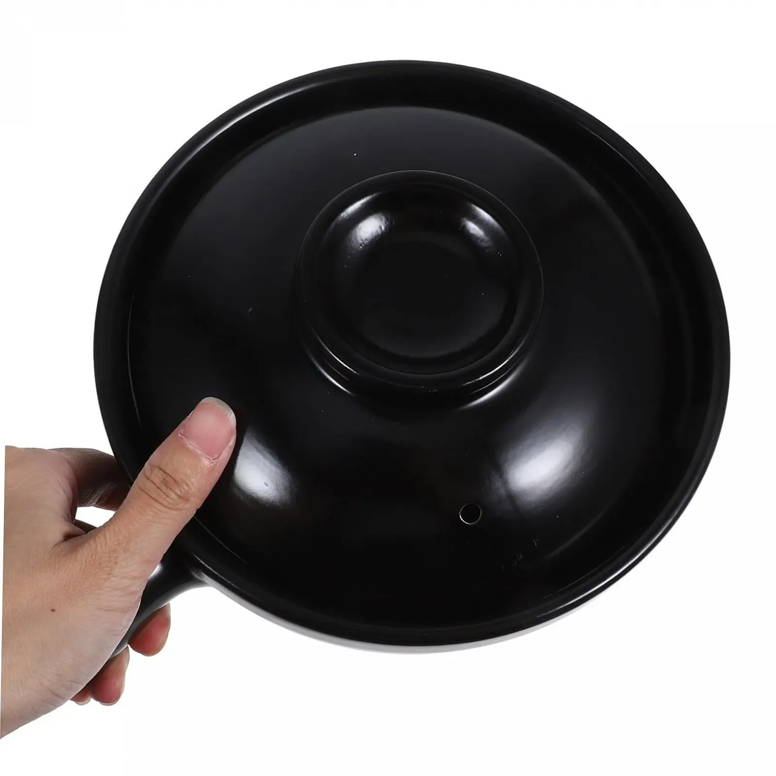 Глиняный горшок с крышкой Керамический для риса и тушения для плиты и микроволновой печи Универсальный, фото №3