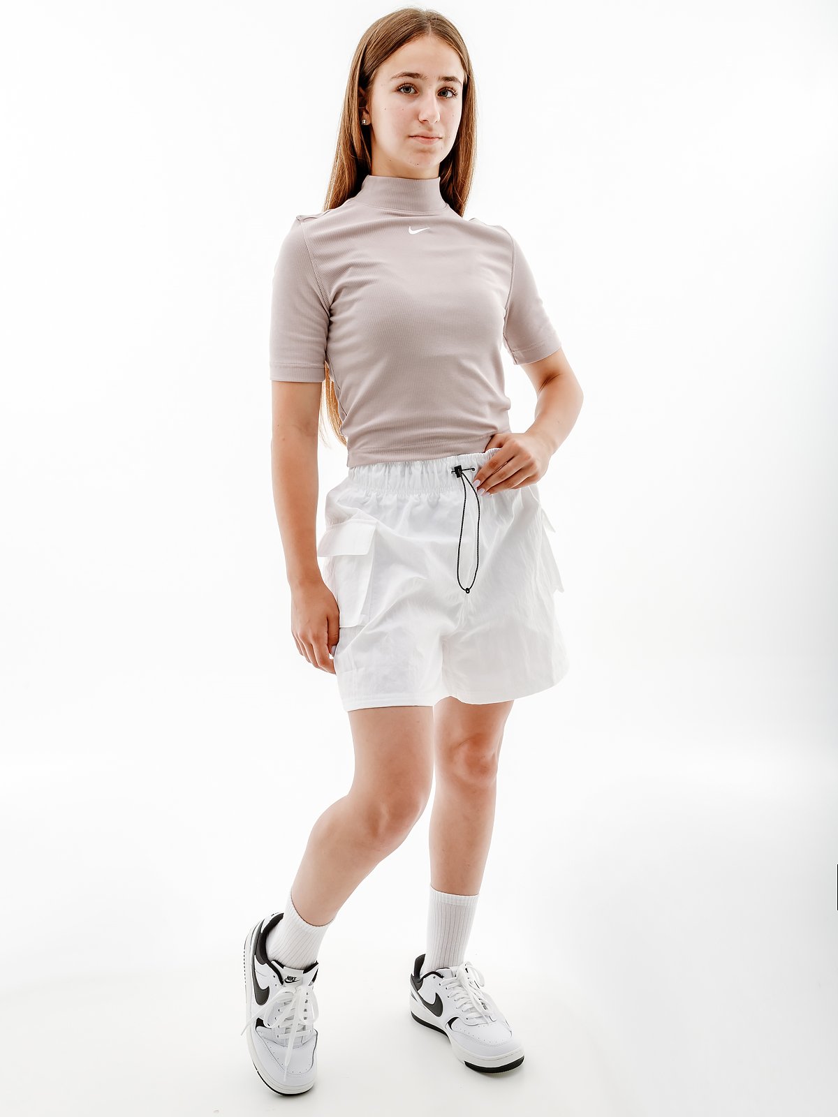 Футболка Nike W NSW ESSNTL RIB MOCK SS TOP S, фото №4
